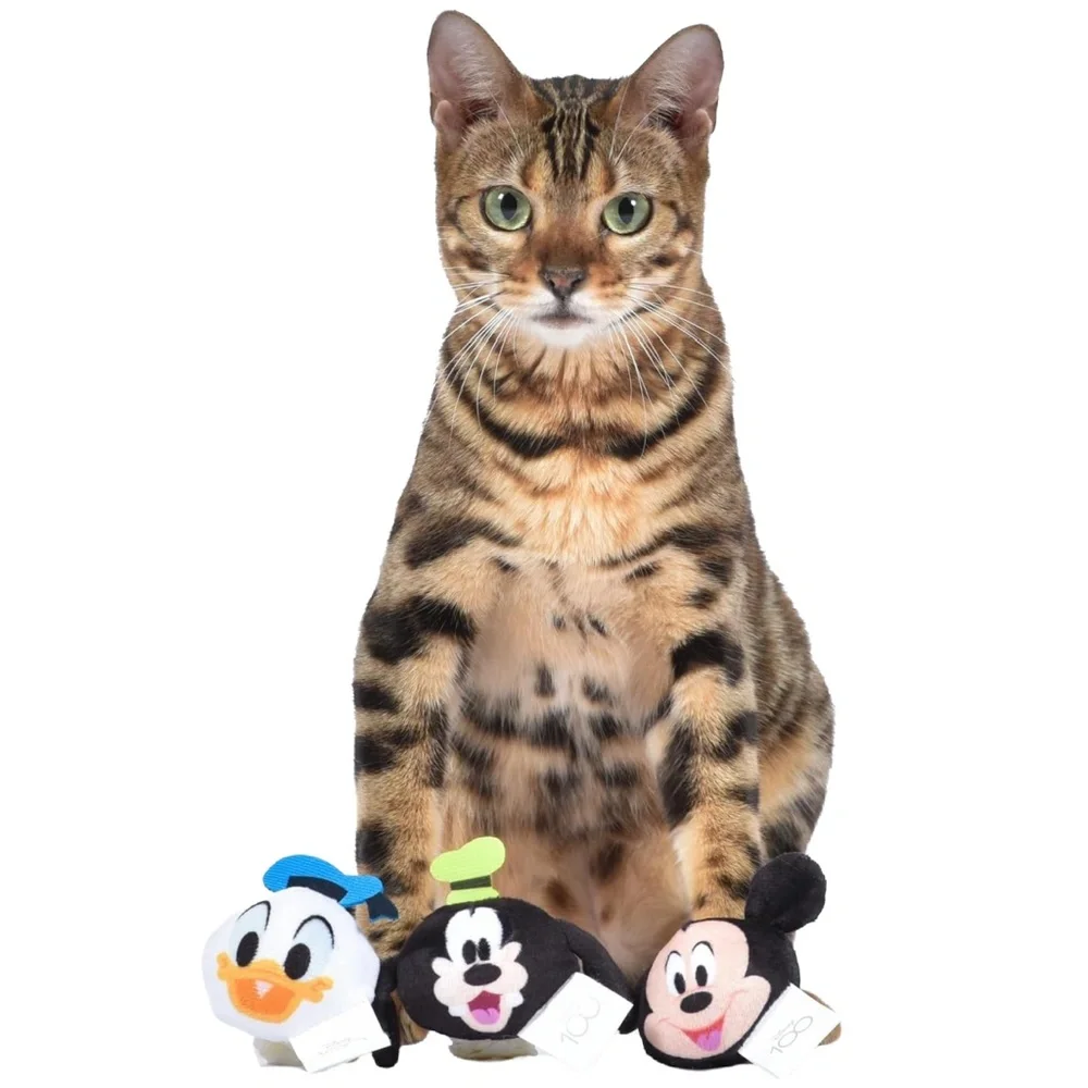 Disney for Pets Mickey Mouse, Donald Duck & Goofy 3 Catnip Jingle Ball Toys New